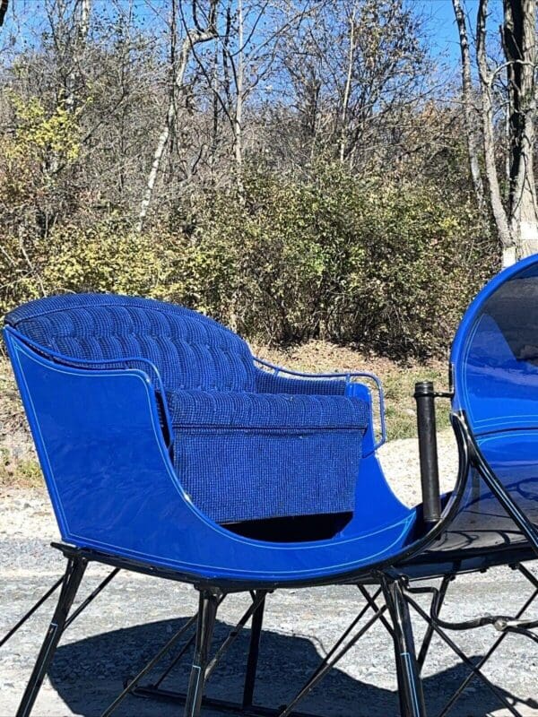 Antique Blue Restored Portland Cutter Sleigh With Shafts