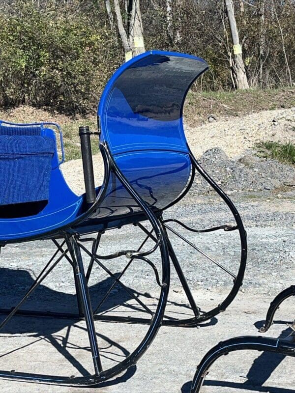 Antique Blue Restored Portland Cutter Sleigh With Shafts