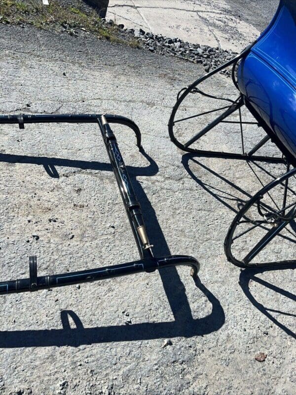 Antique Blue Restored Portland Cutter Sleigh With Shafts