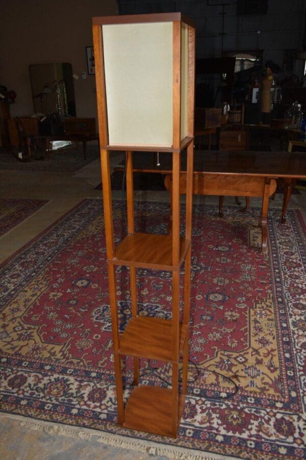 Mid Century Modern Tiered Wood Cube Floor Lamp