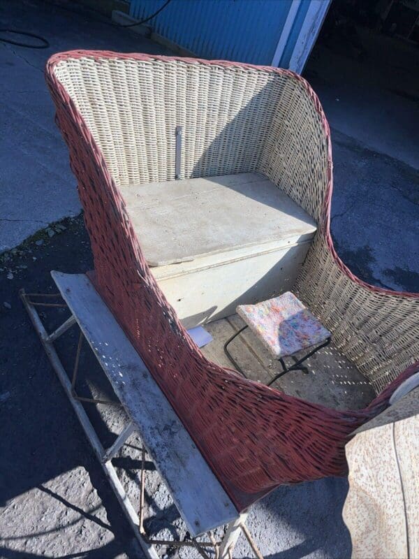 Antique Wicker Basket Christmas Sleigh