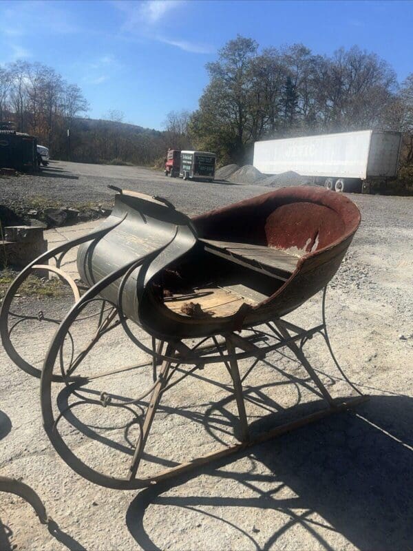 Antique Currier & Ives Albany Cutter Sleigh With Shafts