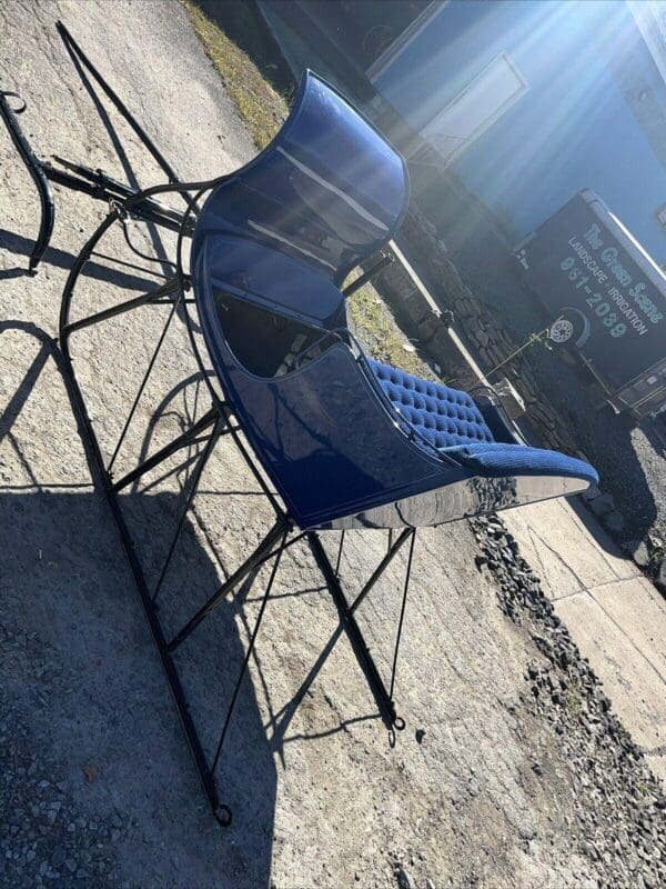 Antique Blue Restored Portland Cutter Sleigh With Shafts