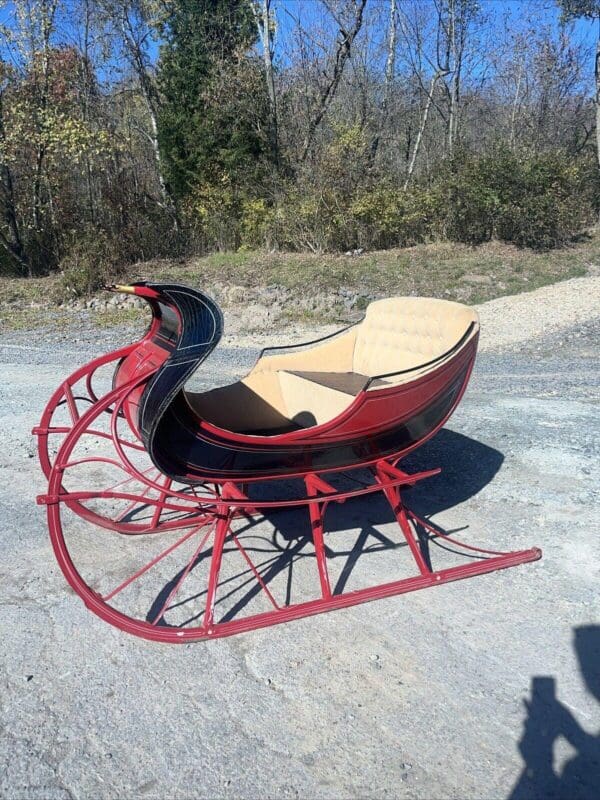 Restored Antique Currier & Ives Albany Cutter Sleigh With Shafts