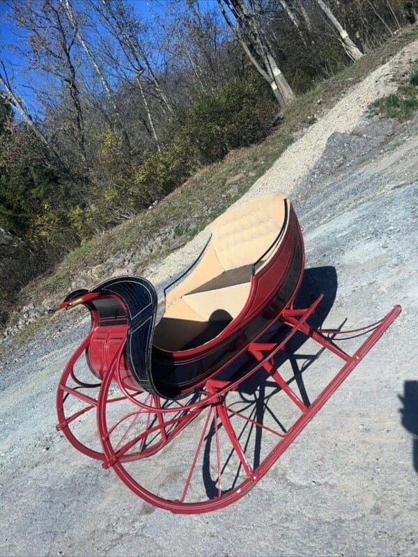 Restored Antique Currier & Ives Albany Cutter Sleigh With Shafts