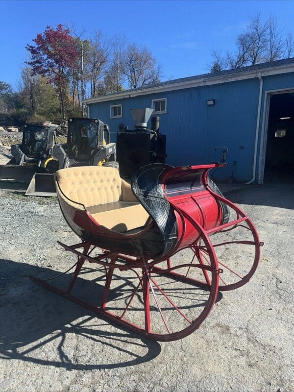 Restored Antique Currier & Ives Albany Cutter Sleigh With Shafts