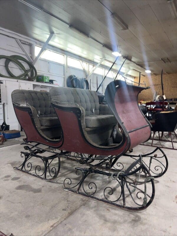 Antique Large Kimball Bros Bobsleigh, Vintage Sleigh