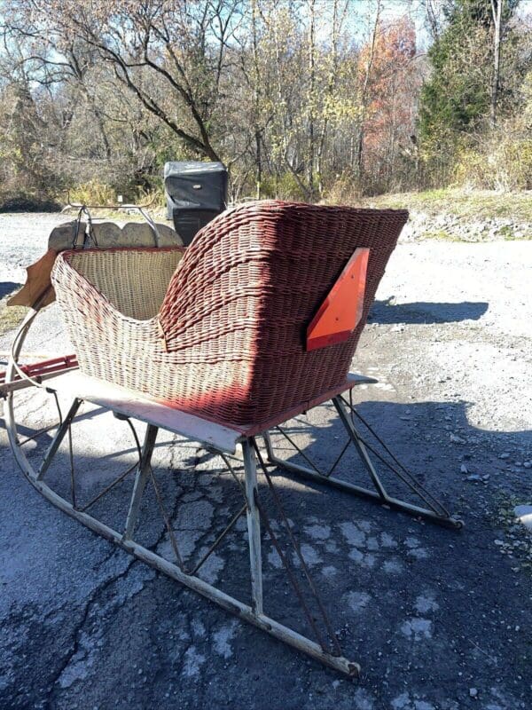 Antique Wicker Basket Christmas Sleigh