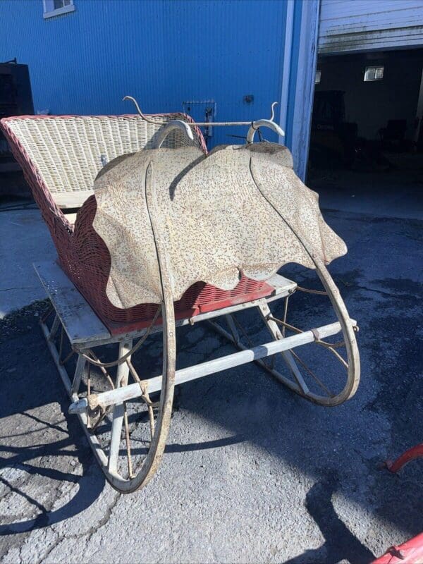 Antique Wicker Basket Christmas Sleigh