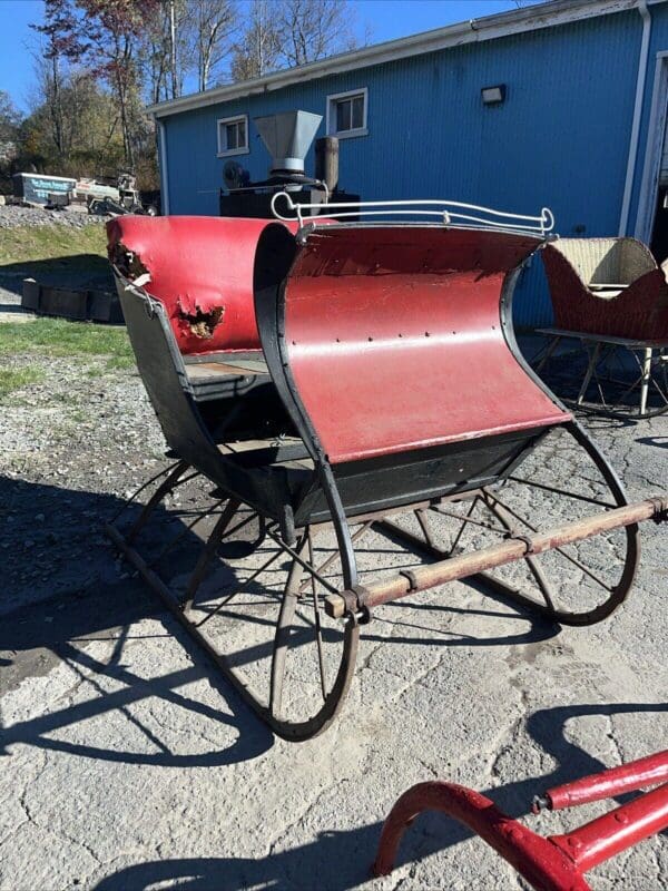 Signed Antique Christmas Sleigh With Shafts