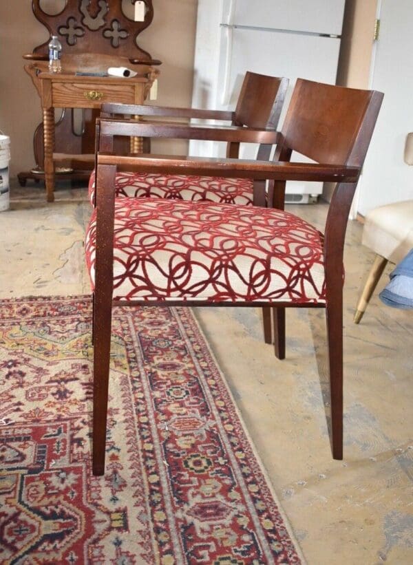 Pair of Mid Century Style Wood Arm Chairs, by Dellarobbia