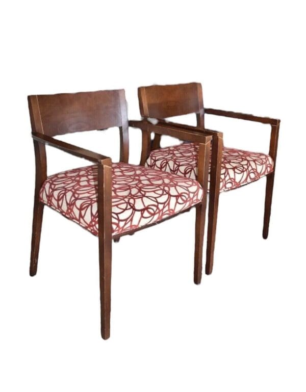 Pair of Mid Century Style Wood Arm Chairs, by Dellarobbia