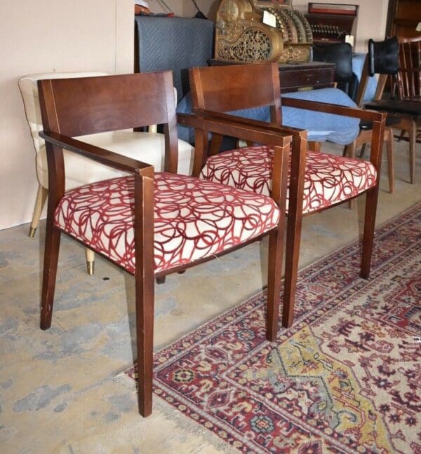 Pair of Mid Century Style Wood Arm Chairs, by Dellarobbia