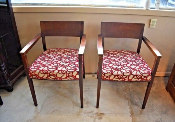 Pair of Mid Century Style Wood Arm Chairs, by Dellarobbia