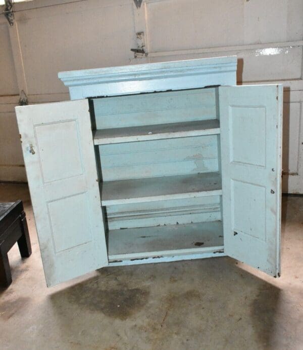 Antique Shabby Blue Wall Medicine Cabinet, Cupboard with Mirror