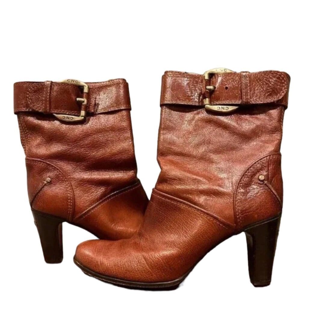 Italian Leather Boots, in Cognac C N C Costume National