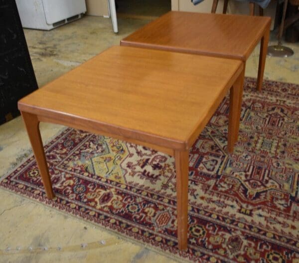 Mid Century Danish Modern Vejle Stole Og Mobelfabrik End Tables, A Pair