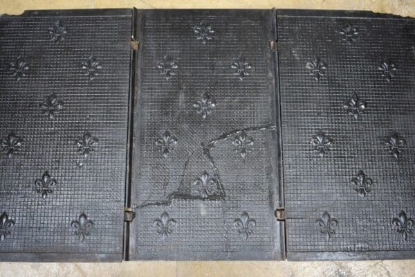 Antique Cast Iron Fireback, Fireplace Surround