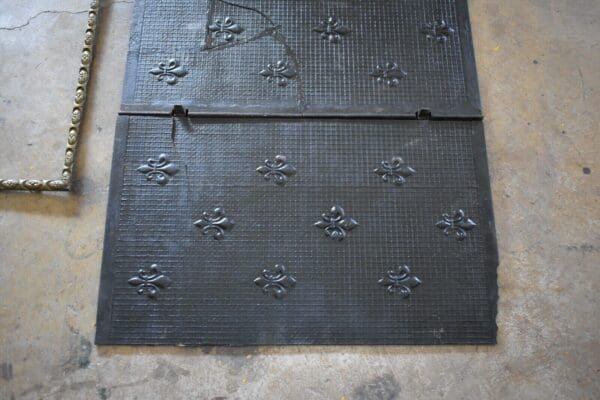 Antique Cast Iron Fireback, Fireplace Surround