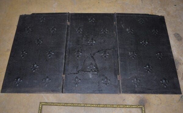 Antique Cast Iron Fireback, Fireplace Surround