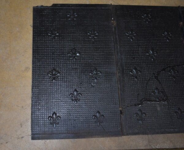 Antique Cast Iron Fireback, Fireplace Surround