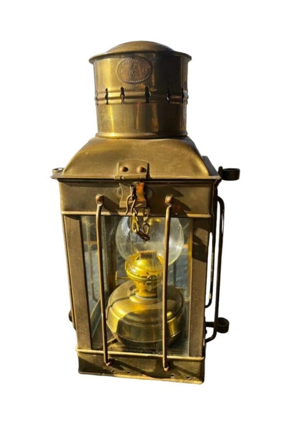 Vintage N R Neptune Brass Oil Lantern