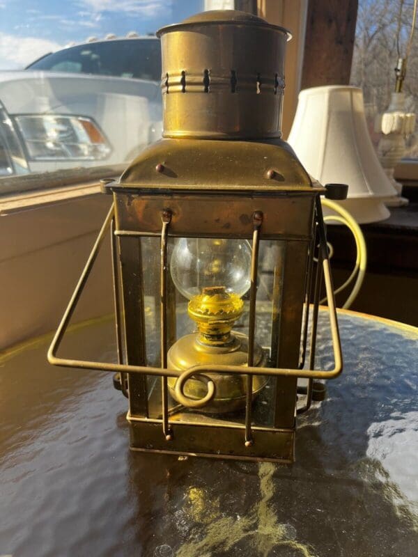 Vintage N R Neptune Brass Oil Lantern