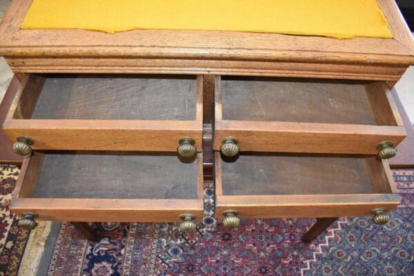 Antique Oak School Master's Slant Front Oak Desk