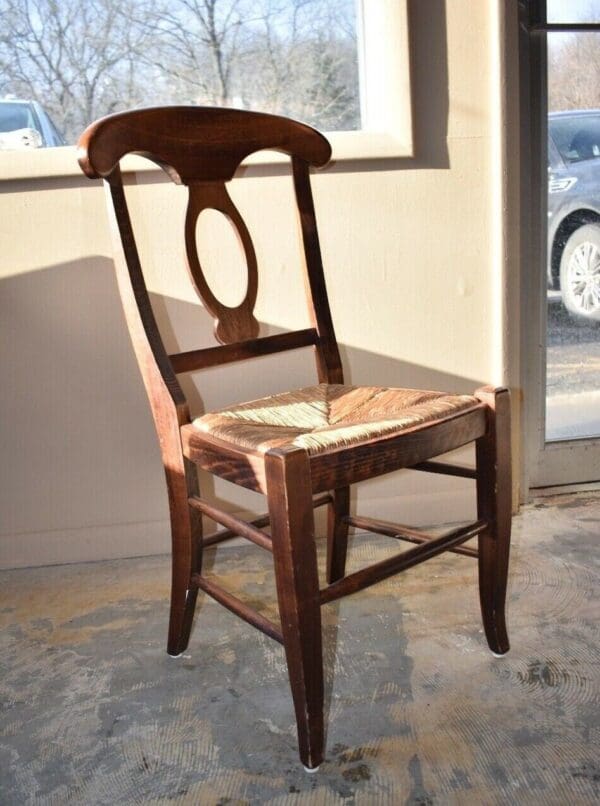 Vintage Solid Wood Rush Seat Chair