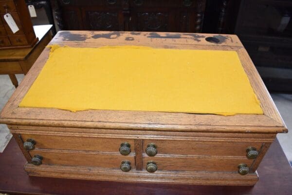 Antique Oak School Master's Slant Front Oak Desk