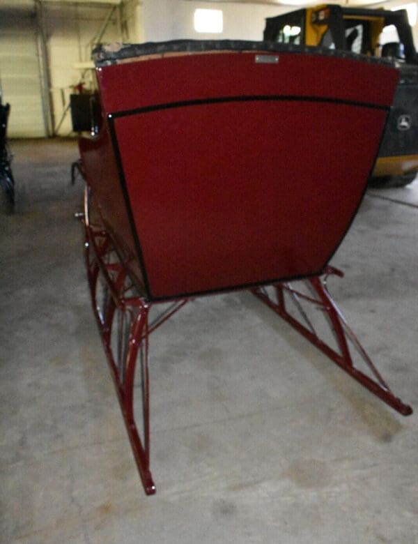 Restored Antique 2 Passenger Horse Drawn Sleigh with Shafts, Red