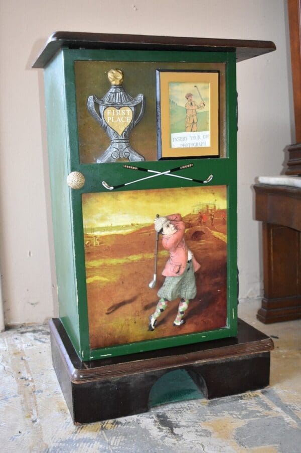 Johnnie Walker Style Golf Liquor Cabinet or Office Cabinet, Golfer