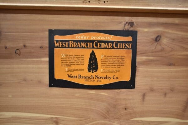 Antique Vintage Solid Red Cedar Chest by West Branch Novelty Co