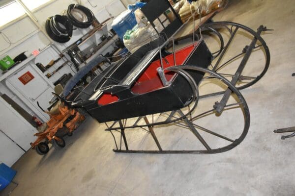 Antique Signed Minter & Stafford 4 Passenger Horse Drawn Sleigh, Farm Wagon