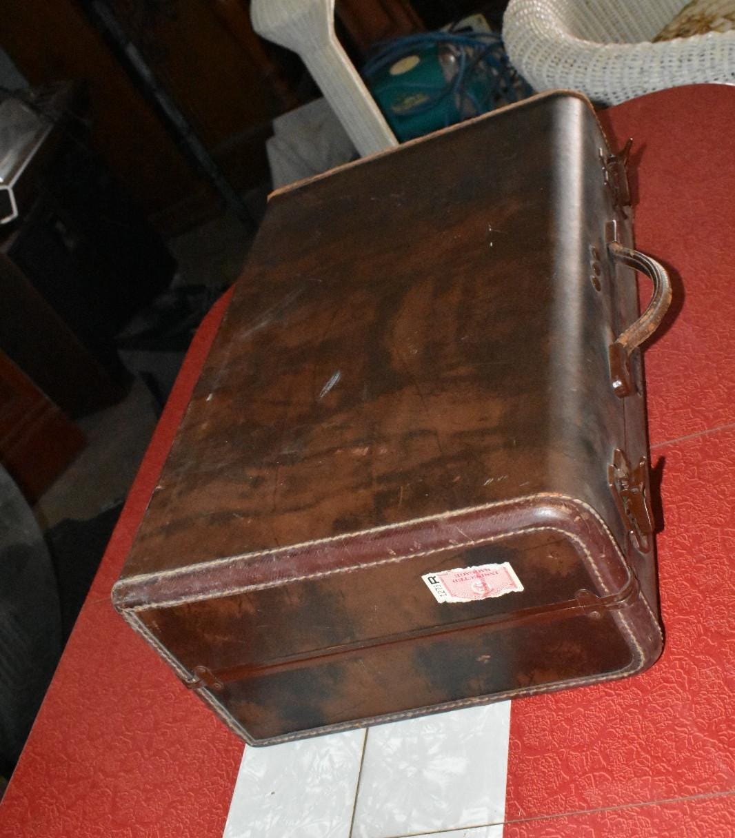 Valise en cuir Samsonite vintage, Shwayder Bros. Inc., Denver, cuir de couleur caramel, quincaillerie en laiton, bakélite, voyage vintage, vagabond, stockage - Canada