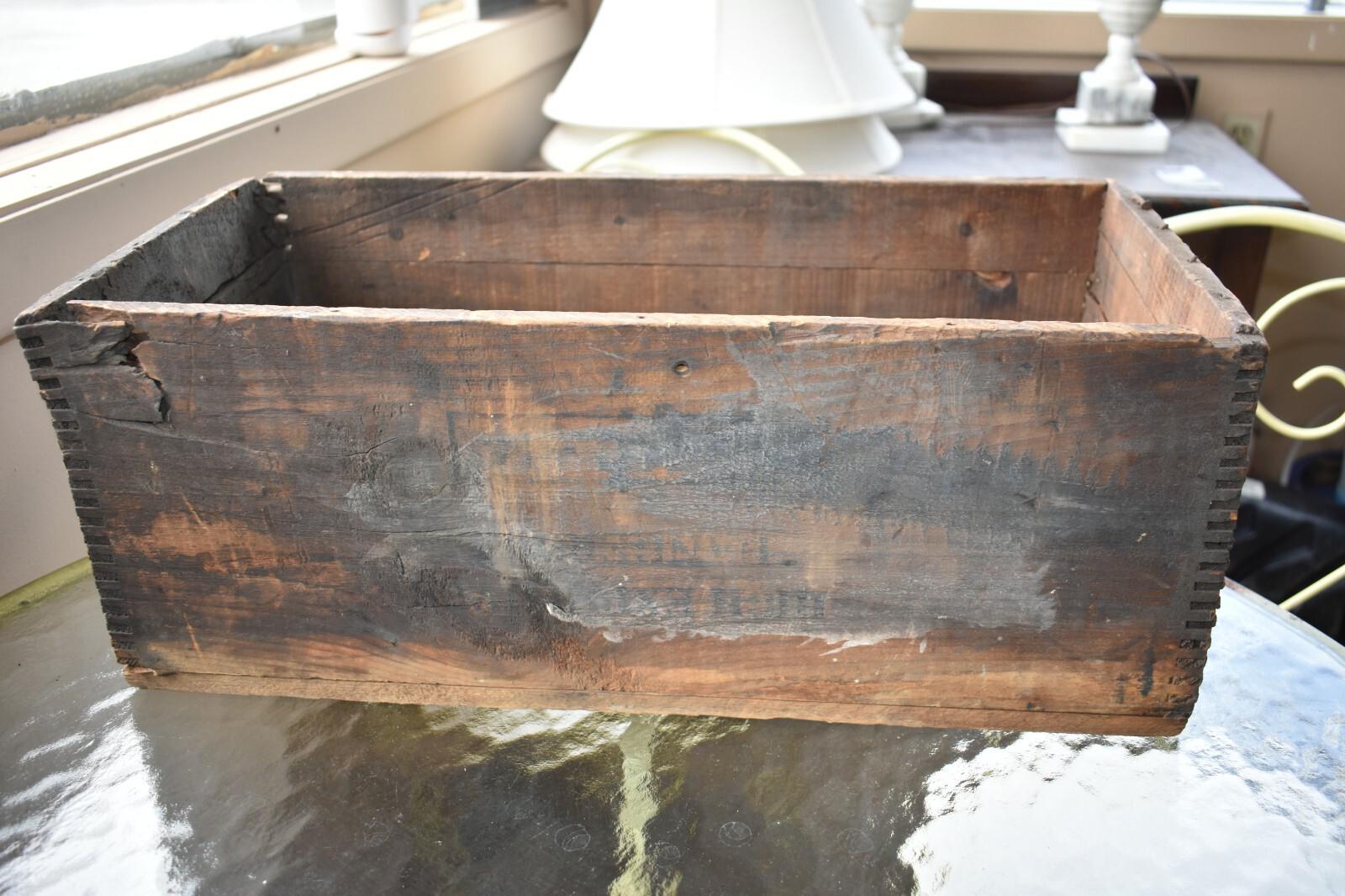 Primitive Antique Wood Crate Dupont Explosives Box