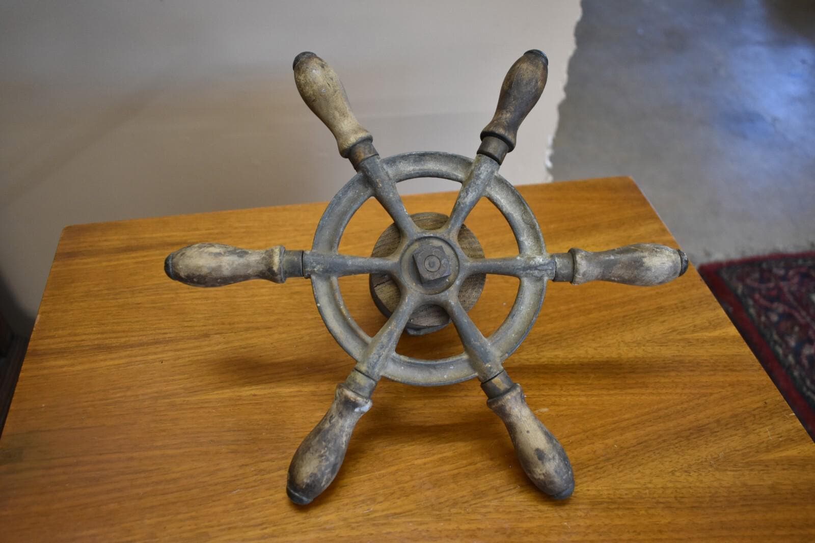 Antique Cast Iron Ship's Wheel, Nautical Maritime