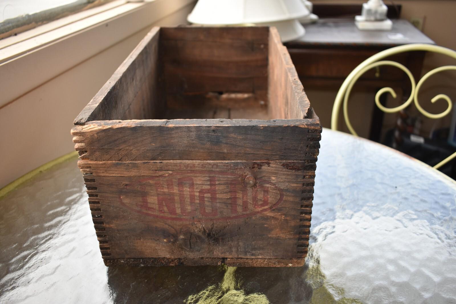 Primitive Antique Wood Crate Dupont Explosives Box
